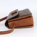 CELINE Macadam Canvas Shoulder Bag PVC Leather Brown Gold Auth LNZ062-3
