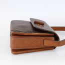 CELINE Macadam Canvas Shoulder Bag PVC Leather Brown Gold Auth LNZ062-4