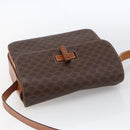 CELINE Macadam Canvas Shoulder Bag PVC Leather Brown Gold Auth LNZ062-6