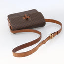 CELINE Macadam Canvas Shoulder Bag PVC Leather Brown Gold Auth LNZ062-7