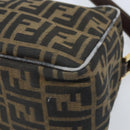 FENDI Zucca Canvas Shoulder Bag Brown Black Auth LNZ068-8