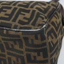 FENDI Zucca Canvas Shoulder Bag Brown Black Auth LNZ068-16