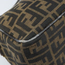 FENDI Zucca Canvas Shoulder Bag Brown Black Auth LNZ068-17
