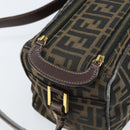 FENDI Zucca Canvas Shoulder Bag Brown Black Auth LNZ068-18