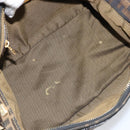 FENDI Zucca Canvas Shoulder Bag Brown Black Auth LNZ068-10