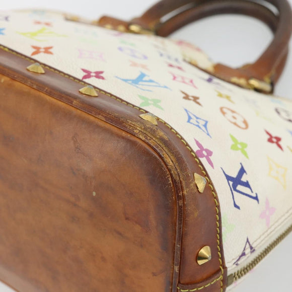 LOUIS VUITTON Monogram Multicolor Alma Hand Bag White M92647 LV Auth LNZ070