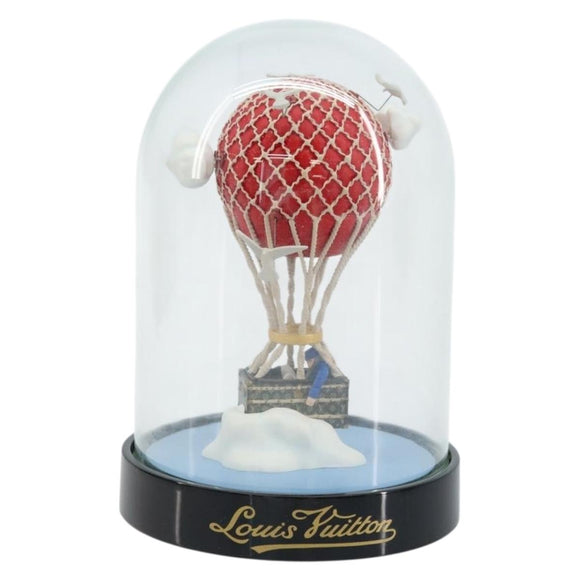 LOUIS VUITTON Maruaero Glass Dome Snow Globe Glass Red LV Auth LNZ079