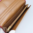 PRADA Lange Portemonnee Saffiano leer Bruin Goud Auth LNZ082M-22