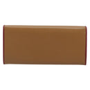 PRADA Lange Portemonnee Saffiano leer Bruin Goud Auth LNZ082M-2