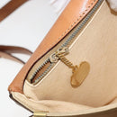 CELINE Macadam Canvas Shoulder Bag PVC Leather Brown Gold Auth LNZ086-23