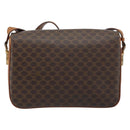 CELINE Macadam Canvas Shoulder Bag PVC Leather Brown Gold Auth LNZ086-2