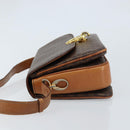 CELINE Macadam Canvas Shoulder Bag PVC Leather Brown Gold Auth LNZ086-4