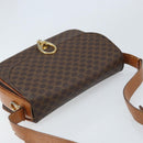 CELINE Macadam Canvas Shoulder Bag PVC Leather Brown Gold Auth LNZ086-6