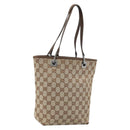 GUCCI GG Canvas Tote Bag Beige Silver 31244 Auth LNZ092-1