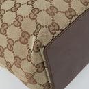 GUCCI GG Canvas Tote Bag Beige Silver 31244 Auth LNZ092-11