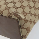 GUCCI GG Canvas Tote Bag Beige Silver 31244 Auth LNZ092-12