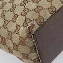 GUCCI GG Canvas Tote Bag Beige Silver 31244 Auth LNZ092-13
