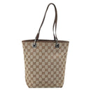 GUCCI GG Canvas Tote Bag Beige Silver 31244 Auth LNZ092-2