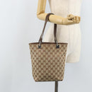 GUCCI GG Canvas Tote Bag Beige Silver 31244 Auth LNZ092-21