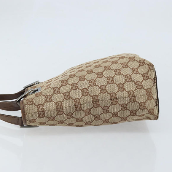GUCCI GG Canvas Tote Bag Beige Silver 31244 Auth LNZ092