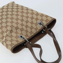 GUCCI GG Canvas Tote Bag Beige Silver 31244 Auth LNZ092-6
