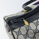 GUCCI GG Supreme Sherry Line Boston Bag PVC Navy Gold 012 3842 33 39 Auth LNZ094-18