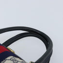 GUCCI GG Supreme Sherry Line Boston Bag PVC Navy Gold 012 3842 33 39 Auth LNZ094-8