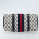 GUCCI GG Supreme Sherry Line Boston Bag PVC Navy Gold 012 3842 33 39 Auth LNZ094-5