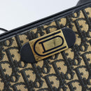 Christian Dior Trotter Canvas Shoulder Bag Navy Gold Auth LNZ096-17