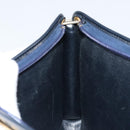Christian Dior Trotter Canvas Shoulder Bag Navy Gold Auth LNZ096-19