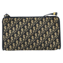 Christian Dior Trotter Canvas Shoulder Bag Navy Gold Auth LNZ096-2