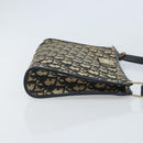 Christian Dior Trotter Canvas Shoulder Bag Navy Gold Auth LNZ096-3