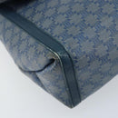 CELINE Macadam Canvas Shoulder Bag PVC Navy Gold Auth LNZ098-11