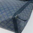 CELINE Macadam Canvas Shoulder Bag PVC Navy Gold Auth LNZ098-12