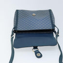 CELINE Macadam Canvas Shoulder Bag PVC Navy Gold Auth LNZ098-15
