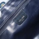 CELINE Macadam Canvas Shoulder Bag PVC Navy Gold Auth LNZ098-16