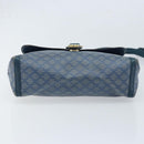 CELINE Macadam Canvas Shoulder Bag PVC Navy Gold Auth LNZ098-9