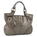 Salvatore Ferragamo Gancini Hand Bag Leather Gold Auth LNZ099-1