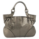 Salvatore Ferragamo Gancini Hand Bag Leather Gold Auth LNZ099-13