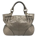 Salvatore Ferragamo Gancini Hand Bag Leather Gold Auth LNZ099-2