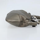 Salvatore Ferragamo Gancini Hand Bag Leather Gold Auth LNZ099-3