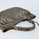 Salvatore Ferragamo Gancini Hand Bag Leather Gold Auth LNZ099-6
