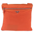 PRADA Shoulder Bag Nylon Orange Silver Auth LNZ1001-13