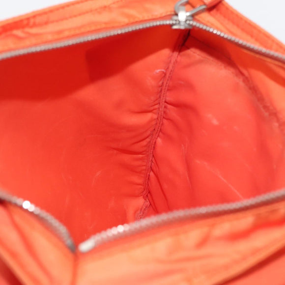 PRADA Shoulder Bag Nylon Orange Silver Auth LNZ1001