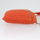 PRADA Shoulder Bag Nylon Orange Silver Auth LNZ1001-3