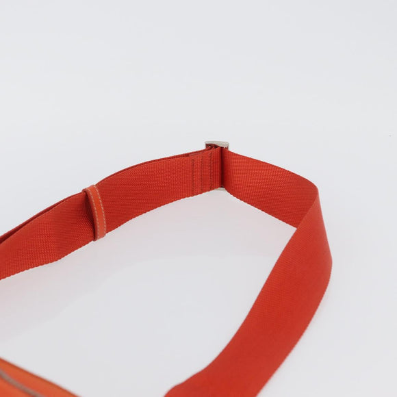 PRADA Shoulder Bag Nylon Orange Silver Auth LNZ1001