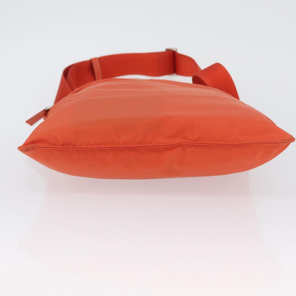 PRADA Shoulder Bag Nylon Orange Silver Auth LNZ1001