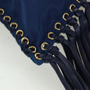 PRADA Umhängetasche Nylon Marine Gold Auth LNZ1002A-16
