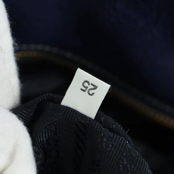 PRADA Umhängetasche Nylon Marine Gold Auth LNZ1002A