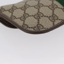 GUCCI GG Supreme Web Sherry Line Pouch PVC Beige Red Green Auth LNZ1003A-15
